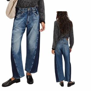 Free People | Lee Rider Low-Slung Barrel Jeans